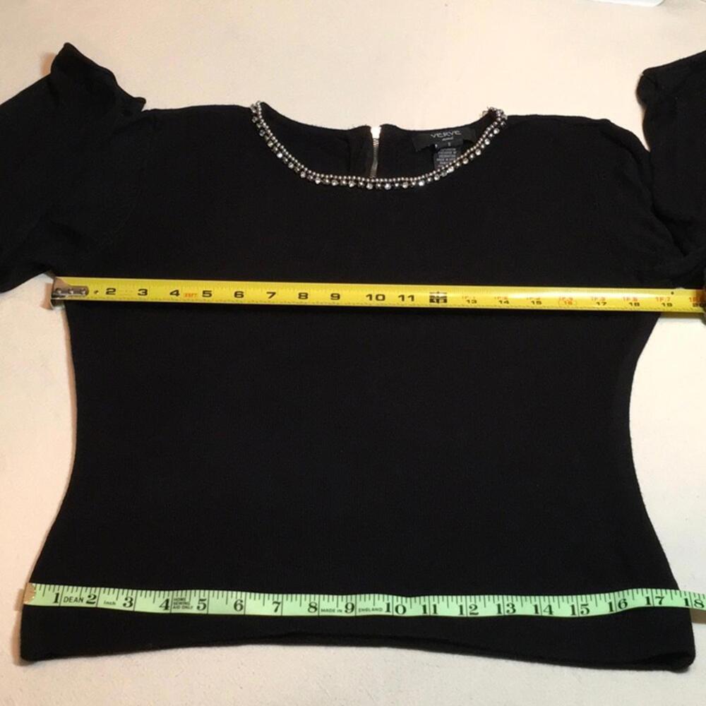 🍁Verve ami Black Embellished Rayon sweater Small - Picture 5 of 8
